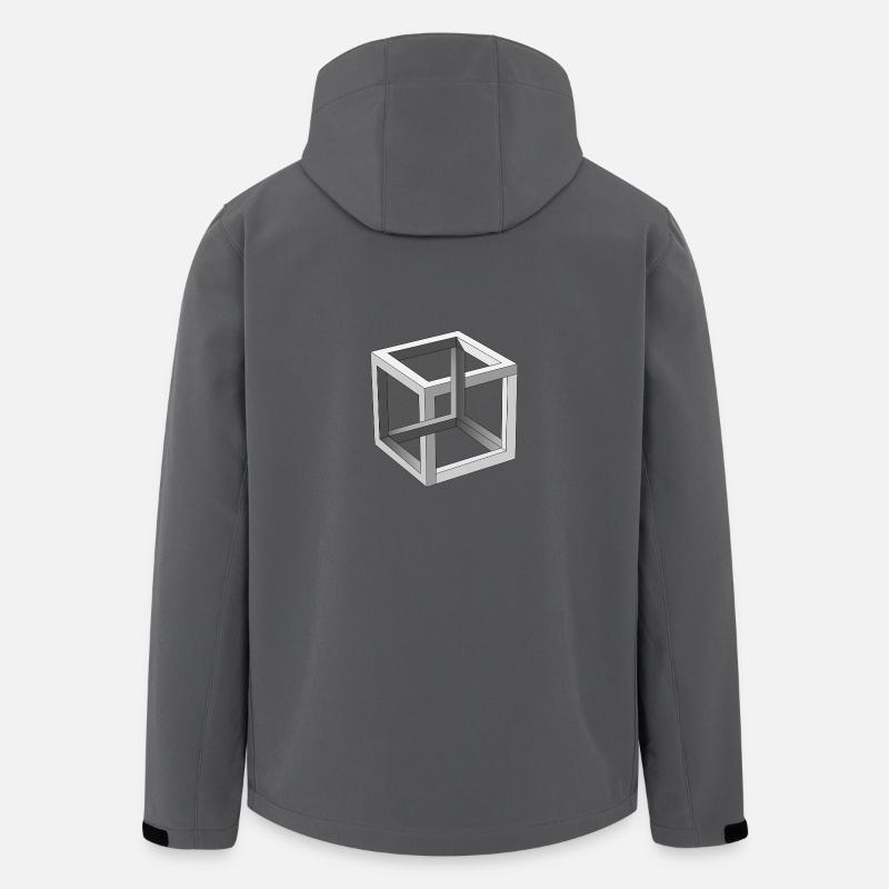 Illusion d'optique Cube - Veste softshell homme en polyester recyclé Stanley/Stella - charbon