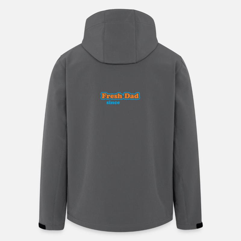 Fresh Dad Since – Buntes Statement - Recycelte Männer Softshell-Jacke von Stanley/Stella - Anthrazit