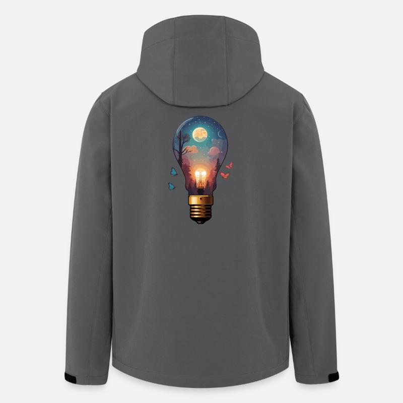 Glühbirne mit Mondlicht - Recycelte Männer Softshell-Jacke von Stanley/Stella - Anthrazit