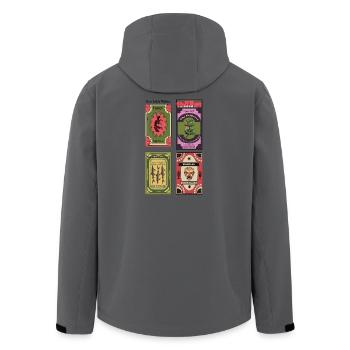 Streicholzschachteln_Collection Print - Men’s Recycled Softshell Jacket by Stanley/Stella - anthracite - Back - AI Model Male 185 light (185cm)