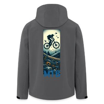 Mtb - Recycelte Männer Softshell-Jacke von Stanley/Stella - Anthrazit - Hinten - AI Model Male 185 light (185cm)