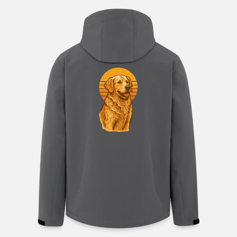 Golden Retriever Retro - Recycelte Männer Softshell-Jacke von Stanley/Stella - Anthrazit