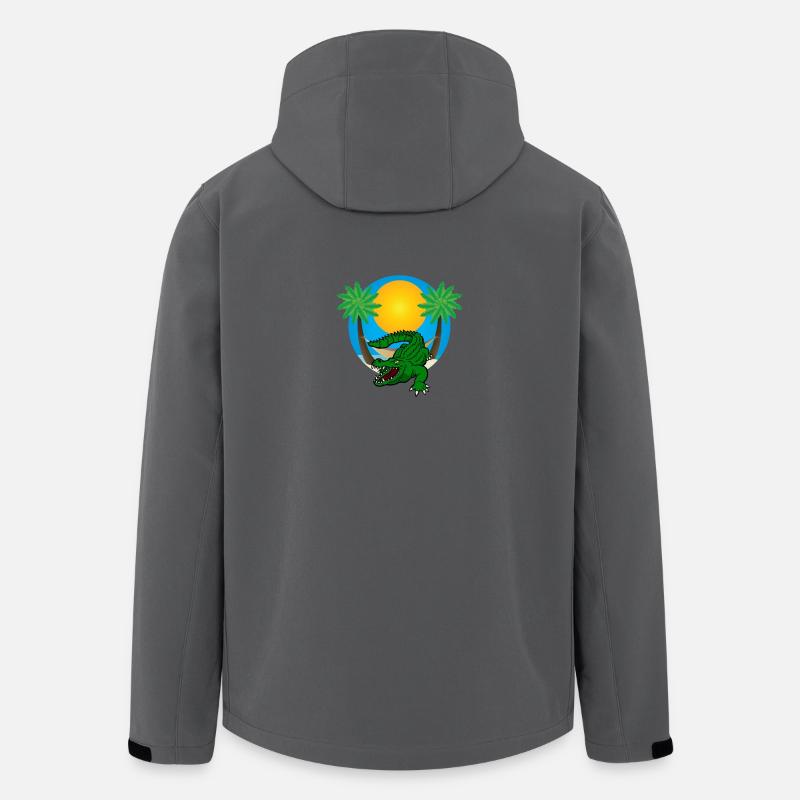 Palm trees with crocodile - Men’s Recycled Softshell Jacket by Stanley/Stella - anthracite