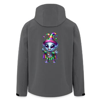 Mardi Gras Alien Fröhlich Karneval - Recycelte Männer Softshell-Jacke von Stanley/Stella - Anthrazit - Hinten - AI Model Male 185 light (185cm)
