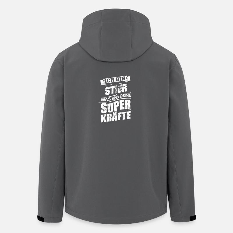 Stier - Recycelte Männer Softshell-Jacke von Stanley/Stella - Anthrazit