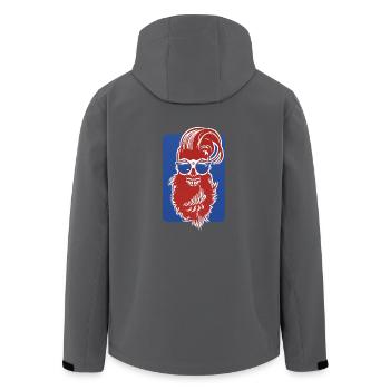 Kopf des Todes Hipster bärtiger Schädel Kran Design Fant - Recycelte Männer Softshell-Jacke von Stanley/Stella - Anthrazit - Hinten - AI Model Male 185 light (185cm)