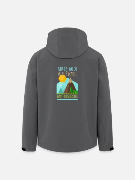 Wandern - Nur da wo du zu Fuß warst du wirklich - Recycelte Männer Softshell-Jacke von Stanley/Stella - Anthrazit