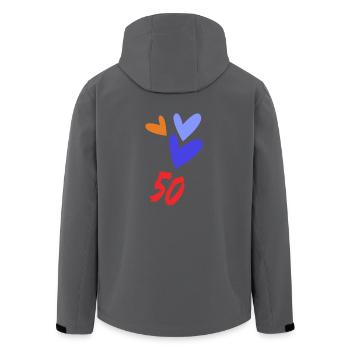 50. 50 JAHRE. 50-jähriges JUBILÄUM. GEBURTSTAG 50 JAHRE. - Recycelte Männer Softshell-Jacke von Stanley/Stella - Anthrazit - Hinten - AI Model Male 185 light (185cm)