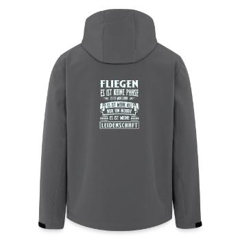 Fliegen - Es ist keine Phase - Recycelte Männer Softshell-Jacke von Stanley/Stella - Anthrazit - Hinten - AI Model Male 185 light (185cm)
