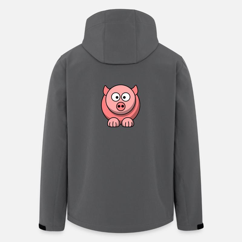 Cartoon Ferkel 2 - Recycelte Männer Softshell-Jacke von Stanley/Stella - Anthrazit