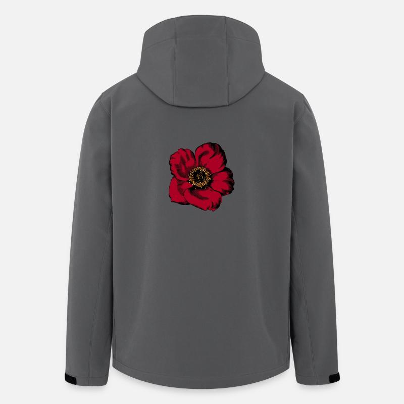 Rote Blume - Recycelte Männer Softshell-Jacke von Stanley/Stella - Anthrazit
