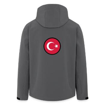In einem Zeichen der Türkei - Recycelte Männer Softshell-Jacke von Stanley/Stella - Anthrazit - Hinten - AI Model Male 185 light (185cm)