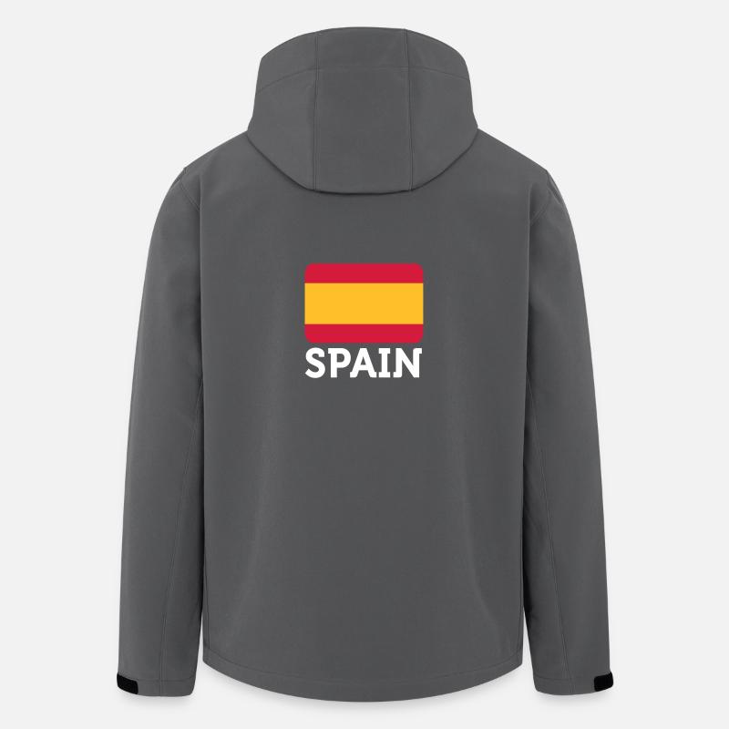 Nasjonal Flagg av Spania - Softshelljakke herre i resirkulert polyester Stanley/Stella - kull