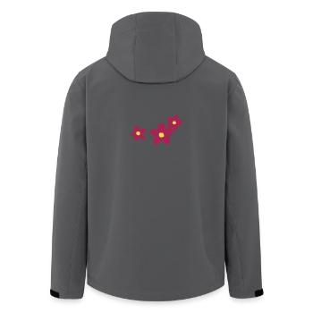 Flower Power zweifarbiges Blumendesign - Recycelte Männer Softshell-Jacke von Stanley/Stella - Anthrazit - Hinten - AI Model Male 185 light (185cm)