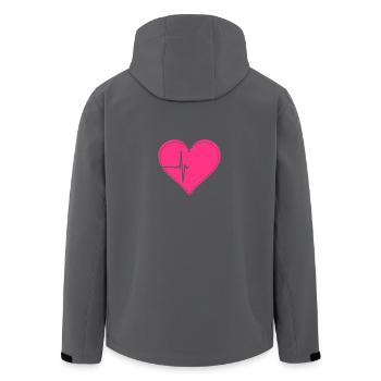 Herz Naht Nähen Heartbeat Herzschlag 1c - Recycelte Männer Softshell-Jacke von Stanley/Stella - Anthrazit - Hinten - AI Model Male 185 light (185cm)