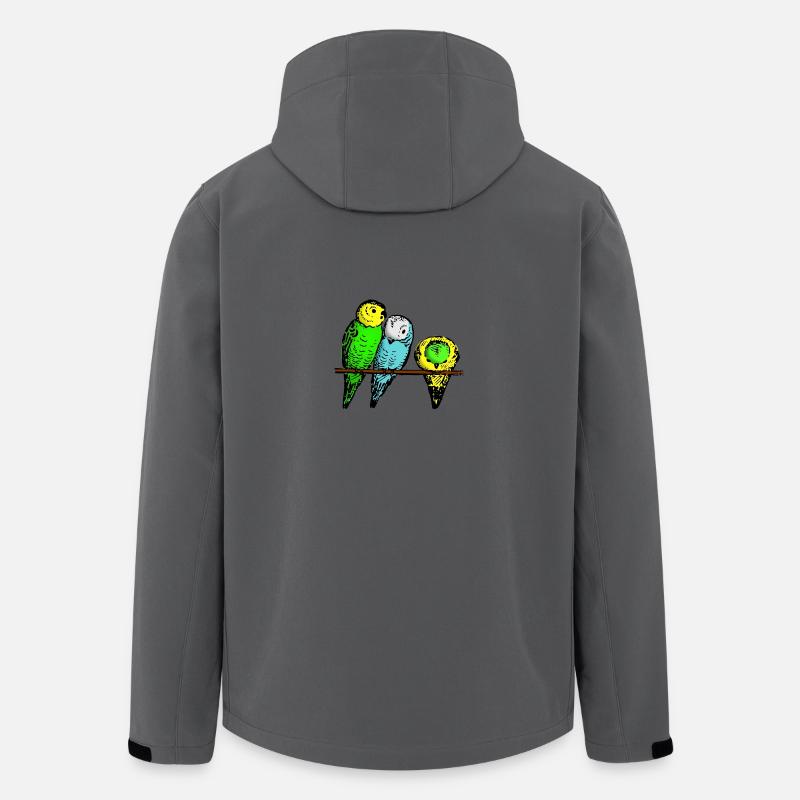 Wellensittiche - Recycelte Männer Softshell-Jacke von Stanley/Stella - Anthrazit