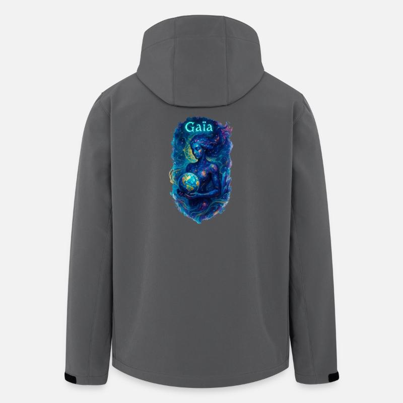 Gaia – Mutter Natur – Baum des Lebens - Recycelte Männer Softshell-Jacke von Stanley/Stella - Anthrazit
