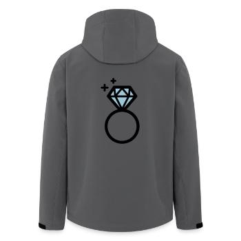 Verlobungsring mit Diamant - Recycelte Männer Softshell-Jacke von Stanley/Stella - Anthrazit - Hinten - AI Model Male 185 light (185cm)