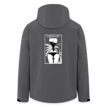 Sommerfigur - Sanduhr läuft - Zeit tickt - Recycelte Männer Softshell-Jacke von Stanley/Stella - Anthrazit - Hinten - AI Model Male 185 light (185cm)