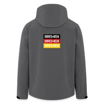STADT BREMEN, DEUTSCHLAND - Recycelte Männer Softshell-Jacke von Stanley/Stella - Anthrazit - Hinten - AI Model Male 185 light (185cm)