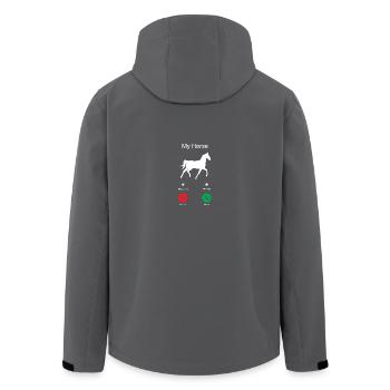 Mein Pferd ruft an - Recycelte Männer Softshell-Jacke von Stanley/Stella - Anthrazit - Hinten - AI Model Male 185 light (185cm)