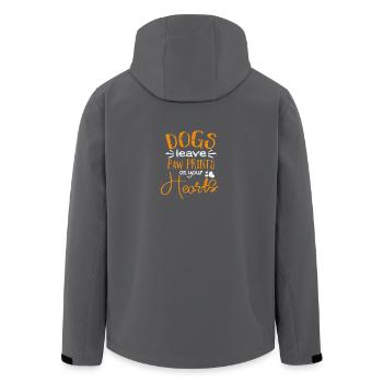 Distressed - Hunde hinterlassen Abdrücke im Herz - Recycelte Männer Softshell-Jacke von Stanley/Stella - Anthrazit - Hinten - AI Model Male 185 light (185cm)