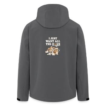 ICH WILL ALLE HUNDE! Hundefreund Hund Geschenk - Recycelte Männer Softshell-Jacke von Stanley/Stella - Anthrazit - Hinten - AI Model Male 185 light (185cm)