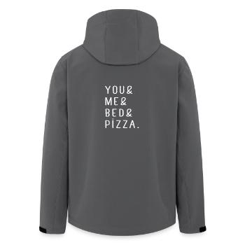 Ich liebe Pizza Fast Food Beziehung Paar Geschenk - Recycelte Männer Softshell-Jacke von Stanley/Stella - Anthrazit - Hinten - AI Model Male 185 light (185cm)