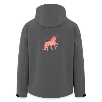 Das rote glitzer Einhorn - Recycelte Männer Softshell-Jacke von Stanley/Stella - Anthrazit - Hinten - AI Model Male 185 light (185cm)