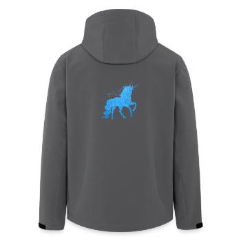 Das blaue glitzer Einhorn - Recycelte Männer Softshell-Jacke von Stanley/Stella - Anthrazit - Hinten - AI Model Male 185 light (185cm)