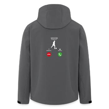 Call Mobile Anruf Frauenfussball soccer woman foot - Recycelte Männer Softshell-Jacke von Stanley/Stella - Anthrazit - Hinten - AI Model Male 185 light (185cm)