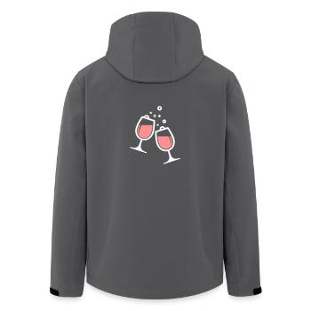 Zwei Weingläser - Recycelte Männer Softshell-Jacke von Stanley/Stella - Anthrazit - Hinten - AI Model Male 185 light (185cm)