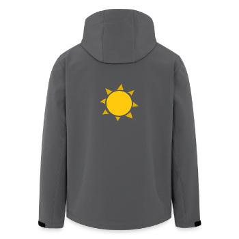 regenbogen sonne wolken wetter rainbow sun cloud46 - Recycelte Männer Softshell-Jacke von Stanley/Stella - Anthrazit - Hinten - AI Model Male 185 light (185cm)