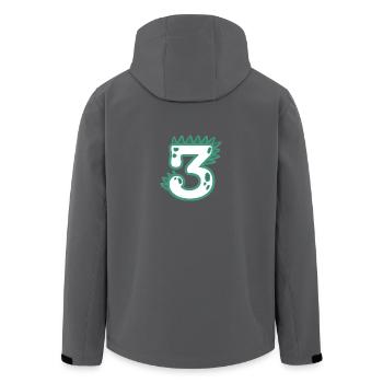 Zahl 3 - Recycelte Männer Softshell-Jacke von Stanley/Stella - Anthrazit - Hinten - AI Model Male 185 light (185cm)