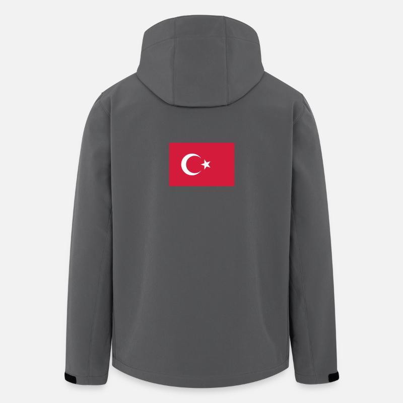 Drapeau national de la Turquie - Veste softshell homme en polyester recyclé Stanley/Stella - charbon