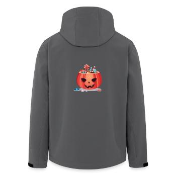 Glücklicher Halloween-Kürbis - Recycelte Männer Softshell-Jacke von Stanley/Stella - Anthrazit - Hinten - AI Model Male 185 light (185cm)