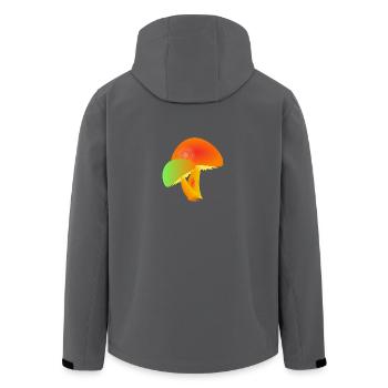 Pilze - Recycelte Männer Softshell-Jacke von Stanley/Stella - Anthrazit - Hinten - AI Model Male 185 light (185cm)