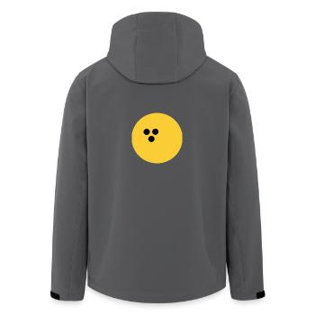 Bowlingkugel, Bowling gelb - Recycelte Männer Softshell-Jacke von Stanley/Stella - Anthrazit - Hinten - AI Model Male 185 light (185cm)