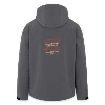 Funny Quotes > Running + Whisky - Recycelte Männer Softshell-Jacke von Stanley/Stella - Anthrazit - Hinten - AI Model Male 185 light (185cm)