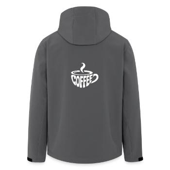 Kaffee - Cooles Café Logo - Recycelte Männer Softshell-Jacke von Stanley/Stella - Anthrazit - Hinten - AI Model Male 185 light (185cm)