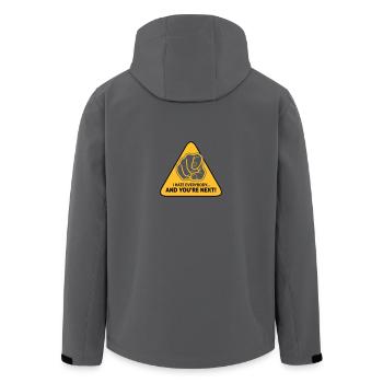 Ich hasse alle ... Und du bist nächstes! - Recycelte Männer Softshell-Jacke von Stanley/Stella - Anthrazit - Hinten - AI Model Male 185 light (185cm)