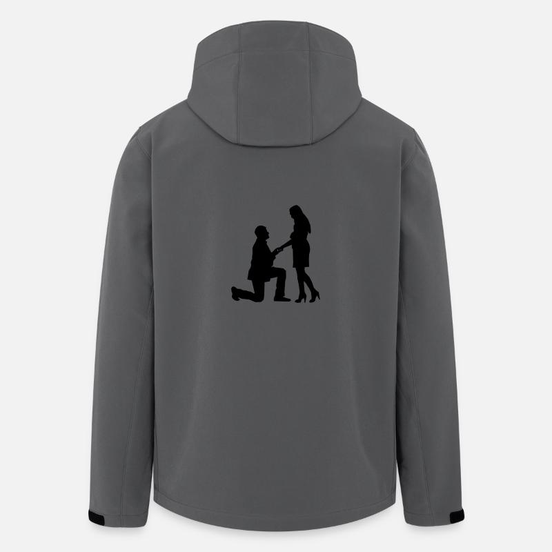 Heiratsantrag - Recycelte Männer Softshell-Jacke von Stanley/Stella - Anthrazit