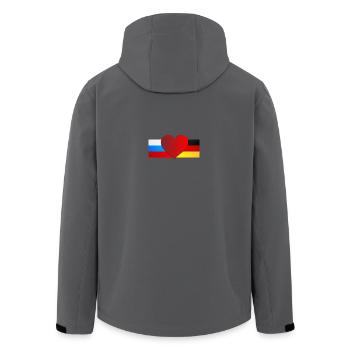Russland & Deutschland - Recycelte Männer Softshell-Jacke von Stanley/Stella - Anthrazit - Hinten - AI Model Male 185 light (185cm)