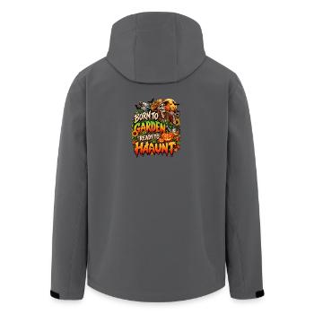 Geboren zum Gärtnern, bereit zum Spuken - Recycelte Männer Softshell-Jacke von Stanley/Stella - Anthrazit - Hinten - AI Model Male 185 light (185cm)