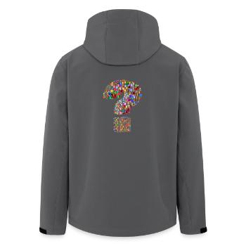 Regenbogenfarbenes Fragezeichen - Recycelte Männer Softshell-Jacke von Stanley/Stella - Anthrazit - Hinten - AI Model Male 185 light (185cm)