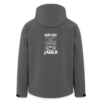 Kinder T-Shirt - Mein cooler Opa ist Jäger - Recycelte Männer Softshell-Jacke von Stanley/Stella - Anthrazit - Hinten - AI Model Male 185 light (185cm)