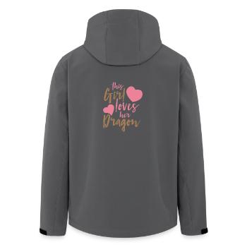 Fantasy / Drachen: This Girl Loves Her Dragon - Recycelte Männer Softshell-Jacke von Stanley/Stella - Anthrazit - Hinten - AI Model Male 185 light (185cm)