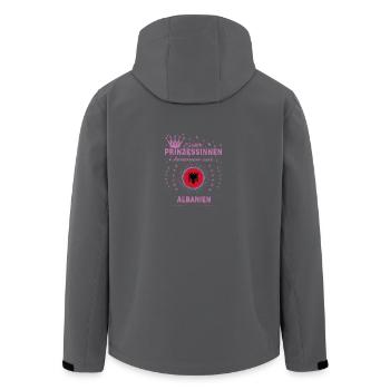 Prinessinnen kommen ALBANIEN - Recycelte Männer Softshell-Jacke von Stanley/Stella - Anthrazit - Hinten - AI Model Male 185 light (185cm)