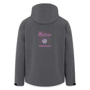 Prinzessinnen kommen aus GRIECHENLAND - Recycelte Männer Softshell-Jacke von Stanley/Stella - Anthrazit - Hinten - AI Model Male 185 light (185cm)