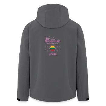 Prinzessinnen kommen aus LITAUEN - Recycelte Männer Softshell-Jacke von Stanley/Stella - Anthrazit - Hinten - AI Model Male 185 light (185cm)
